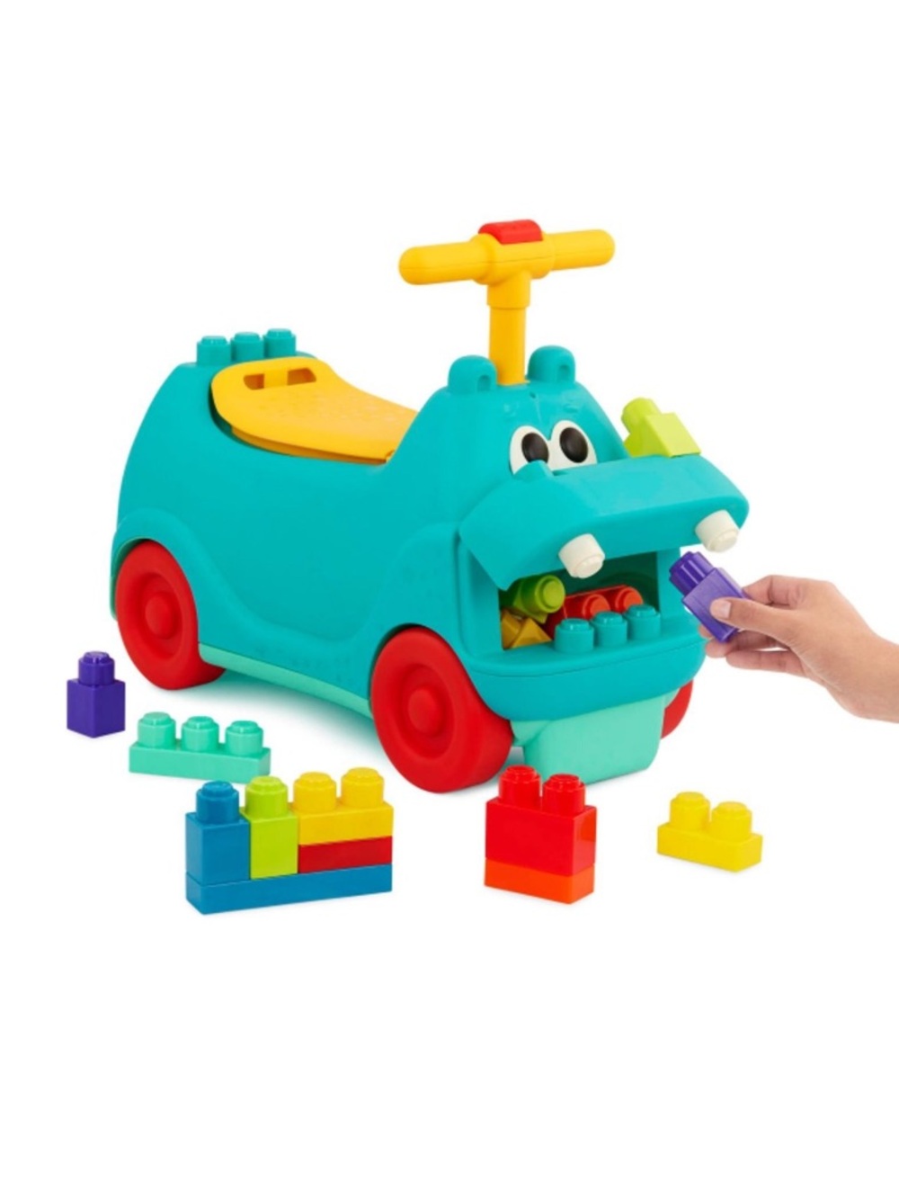 Batatt Ride-On Hippo with Blocks - Picture 3 of 5